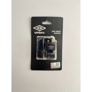 Umbro Pro Series Coach Whistle with Adjustable Cord, 115 db, Black, Plastic NEW!